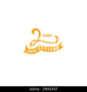 2 Years Anniversary logo. Two Icon Stock Vector