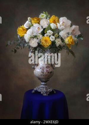 Still life with luxurious bouquet of flowers Stock Photo - Alamy