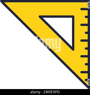 Triangle ruler icon vector measure tool on white Stock Vector