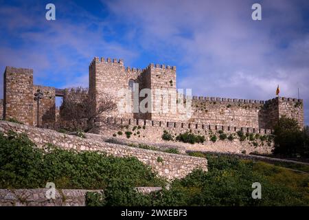 The Trujillo castle on top of a hill  was built between the IX and the XII century in the Caceres region. Spain. Stock Photo