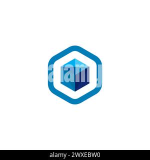 Hexagon Abstract Logo Simple and Clean Design. Hexagon Icon Stock Vector