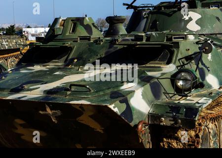 Battlefield tanks and technology. military technology. Wide image for banners, advertisements Stock Photo