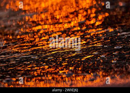 Gilded Ripples Dance Upon Molten Waters Stock Photo