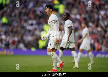 LONDON, ENGLAND - MARCH 30: Son Heung-Min of Tottenham Hotspur during the Premier League match between Tottenham Hotspur and Luton Town at Tottenham Hotspur Stadium on March 30, 2024 in London, England.(Photo by Dylan Hepworth/MB Media) Stock Photo