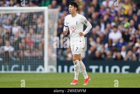 LONDON, ENGLAND - MARCH 30: Son Heung-Min of Tottenham Hotspur during the Premier League match between Tottenham Hotspur and Luton Town at Tottenham Hotspur Stadium on March 30, 2024 in London, England.(Photo by Dylan Hepworth/MB Media) Stock Photo