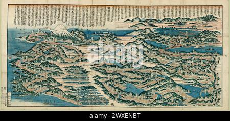 Japan: A 19th century Japanese map of Nagasaki harbour showing
