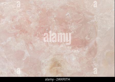 Pink color mineral stone background macro close up view Stock Photo