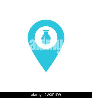 Archeological site icon. Treasure Location. Isolated on white background. From blue icon set. Stock Vector