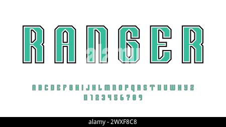 Set of alphabets font letters and numbers modern abstract vector illustration Stock Vector