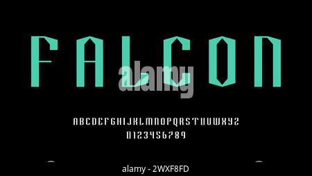 Set of alphabets font letters and numbers modern abstract design vector illustration Stock Vector
