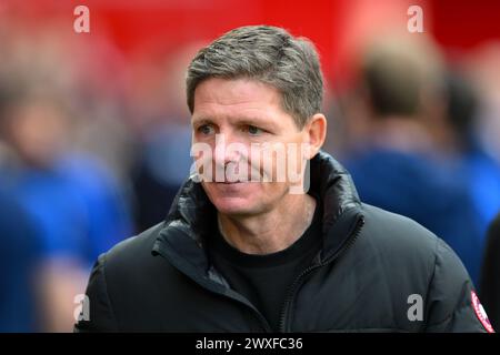 Oliver Glasner, manager of Crystal Palace during the Premier League match between Nottingham Forest and Crystal Palace at the City Ground, Nottingham on Saturday 30th March 2024. (Photo: Jon Hobley | MI News) Credit: MI News & Sport /Alamy Live News Stock Photo
