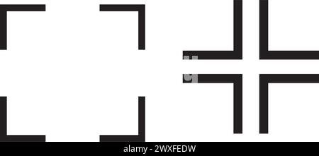 fulll screen mode icon and zoom out,signs and symbols,vector simple design. Stock Vector