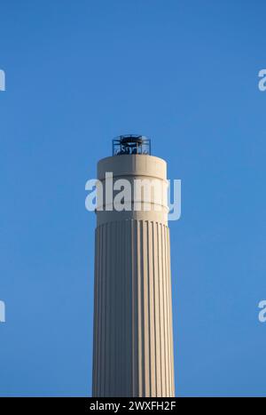 Battersea Power Station Observation deck on the chimney against a blue sky Stock Photo