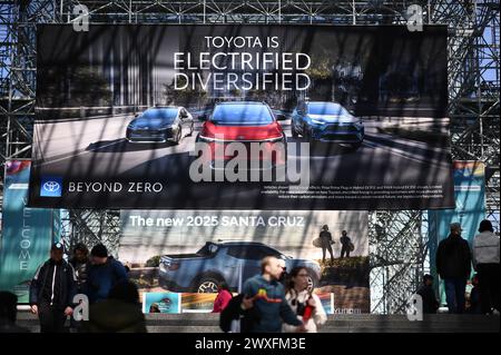 New York, USA. 30th Mar, 2024. Visitors attend Day 2 of the 2024 New York International Auto Show at the Jacob Javits Convention Center, New York, NY, March 30, 2024. (Photo by Anthony Behar/Sipa USA) Credit: Sipa USA/Alamy Live News Stock Photo