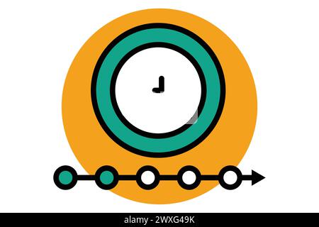 Timeline icon in flat style. Progress vector illustration on white ...