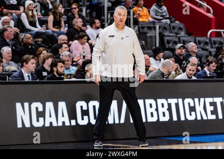 Detroit, United States. 29th Mar, 2024. Purdue Boilermakers Head Coach Matt Painter seen during the Sweet 16 round of the NCAA Men's Basketball Tournament at Little Caesars Arena. Final score; Purdue 80:68 Gonzaga Credit: SOPA Images Limited/Alamy Live News Stock Photo