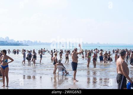 Mar del Plata landscape  Beaches and skyscrapers Stock Photo