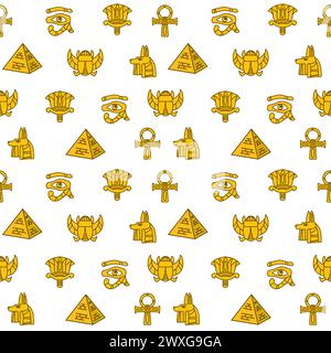 Seamless pattern with Egypt icons Stock Vector