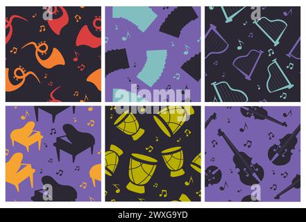 Background decoration with musical instruments Stock Vector