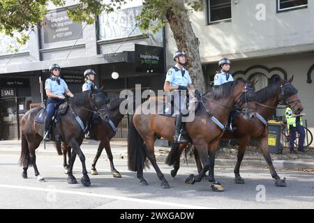 Sydney, Australia. 31st March 2024. Trans Day of Visibility Rally 2024 organised by Pride in Protest. Protesters assembled at Newtown Hub/Pride Square where speakers addressed the rally before they marched along King Street to Sydney Park, St Peters. Credit: RM/Alamy Live News Stock Photo