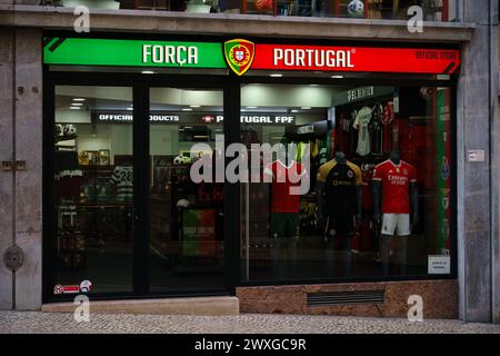 Forca Portugal , official football fan shop in Lisbon, Portugal. February 2, 2024. Stock Photo