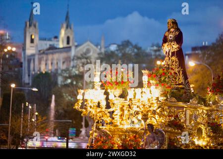 Madrid, Spain. 29th Mar, 2024. Madrid, Spain. Procession of Jesuschrist Medinaceli (church), Friday March 29, 2024, during Come Holy.photographer number C7034. Credit: Cesar Luis de Luca/dpa/Alamy Live News Stock Photo