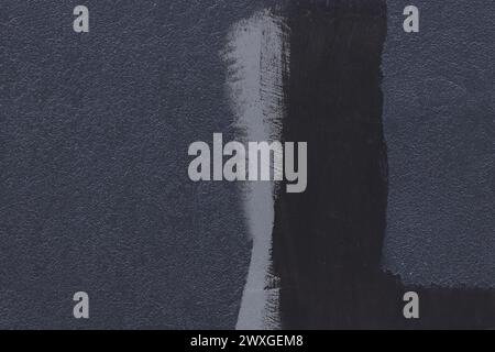 Dark Blue And Grey Black Paint Brush Strokes Abstract Wall Design Surface Texture Background. Stock Photo
