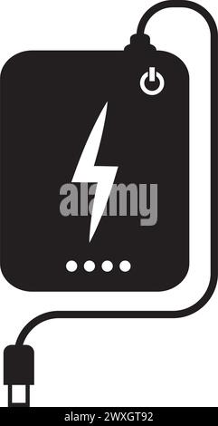 power bank icon illustration, portable charging device Stock Vector