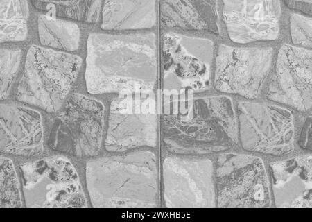 Grey Stone Abstract Pattern Wall Tiles Mosaic Square Texture Background Structure Floor. Stock Photo