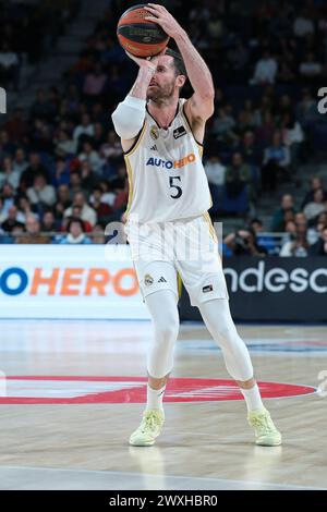 Rudy Fernández   of Real Madrid in action during ACB League match between Real Madrid and BAXI Manresa at WiZink Center on March 31, 2024 in Madrid, S Stock Photo