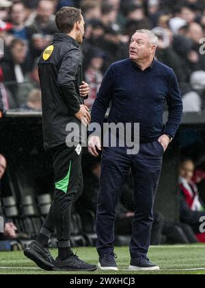 Rotterdam, The Netherlands. 31st Mar, 2024. Rotterdam - FC Utrecht coach Ron Jans during the Eredivisie match between Feyenoord v FC Utrecht at Stadion Feijenoord De Kuip on 31 March 2024 in Rotterdam, The Netherlands. Credit: box to box pictures/Alamy Live News Stock Photo