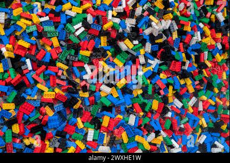 A Bunch Lego Pieces At Amsterdam The Netherlands 9-11-2022 Stock Photo