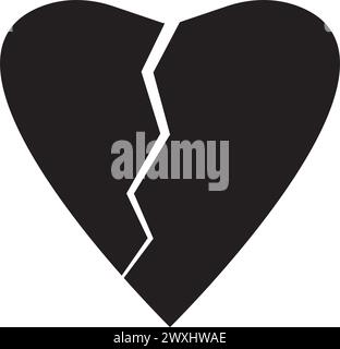 Vector illustration. Flat design. Broken heart icon Stock Vector Image ...