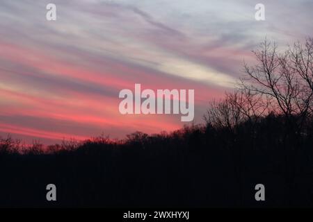 Evening landscape with a pastel sky Stock Photo