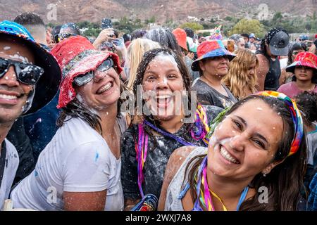 Carnival Revellers At The Annual Tilcara Carnival, Jujuy Province, Argentina. Stock Photo