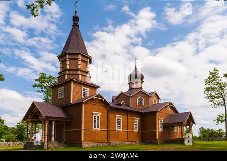 Old wooden Orthodox church, religious monument in Eastern Europe, Poland, Podlasie Stock Photo