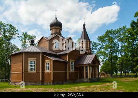 Old wooden Orthodox church, religious monument in Eastern Europe, Poland, Podlasie Stock Photo