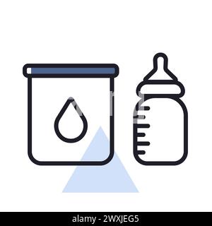 Powdered milk icon logo sign vector outline in black and white color ...