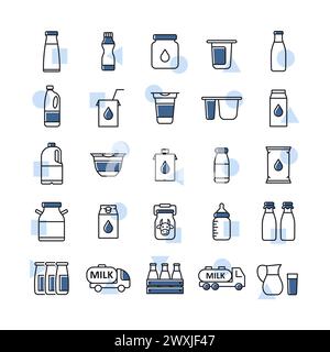 Milk cans and bottles vector icon. Dairy products sign. Graph symbol for cooking web site and apps design, logo, app, UI Stock Vector