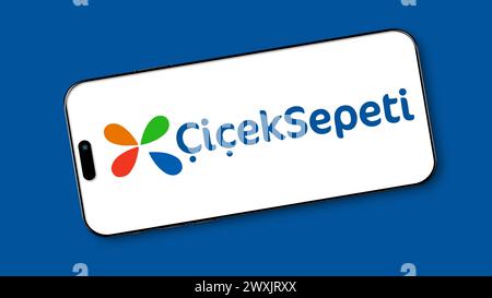 Istanbul, Turkey - 27 March 2024: Ciceksepeti logo on smartphone screen. Cicek Sepeti is an online flower and gift delivery platform based in Turkey Stock Photo