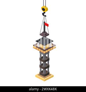 observation tower production concept on white background. Vector Stock Vector