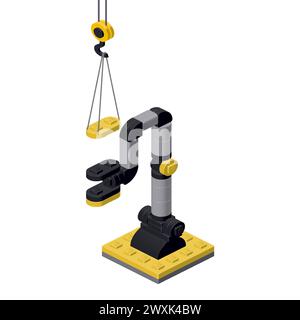 Robot hand production concept on white background. Vector Stock Vector