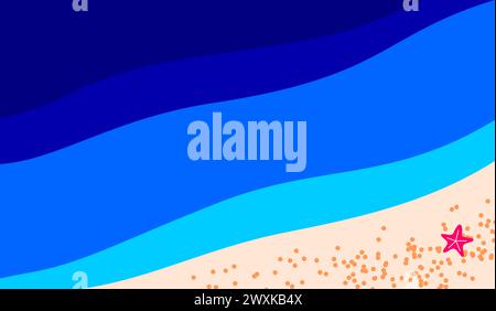 beach in summer season. illustration background. Stock Vector