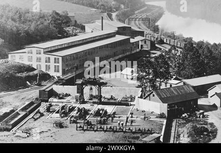 Aerial view of the Bethelehem Steel plant in Bethlehem, Pennsylvania ca. 1916-1919 Stock Photo