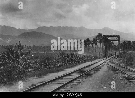 Original Caption: Cuban Occupation 1898-1900. Bridge at Siboney Cuba, that the Spanish tried to destroy. Stock Photo