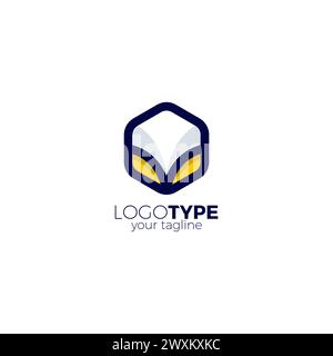 Hexagon Abstract Logo Simple and Clean Design. Hexagon Icon Stock Vector