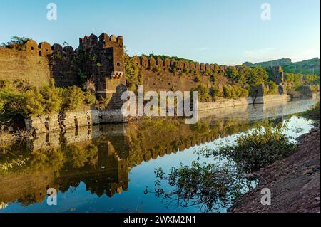 12 23 2010 Vintage Outside Wall of  Bidar Fort, of the Bahmanid Dynasty shifted his capital from Gulbarga to Bidar in 1427  Karnataka, India Asia. Stock Photo