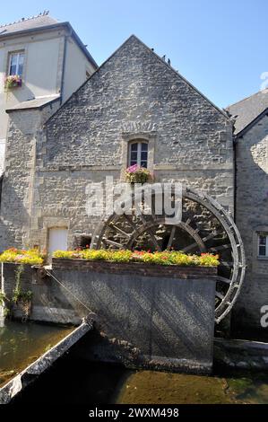 Mill on the Aure river in Bayeux Stock Photo