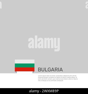 Bulgaria flag background. State patriotic bulgarian banner, cover. Document template with bulgaria flag on white background. National poster. Business Stock Vector