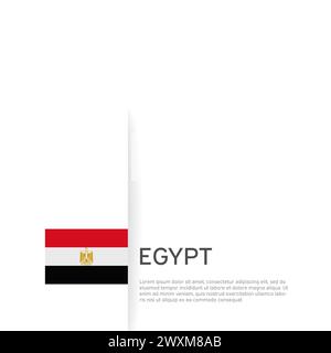 Egypt flag background. State patriotic egyptian banner, cover. Document template with egypt flag, white background. National poster. Business booklet Stock Vector